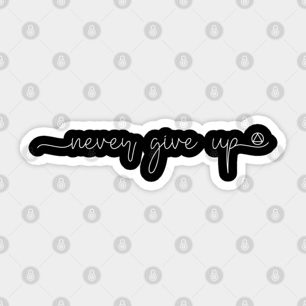 Never Give Up AA Symbol Sticker by SOS@ddicted